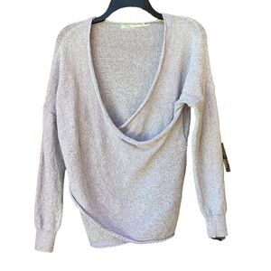 Small Kimchi blue Faux Wrap Shawl Knit Sweater V-neck Anthropologie Oversized